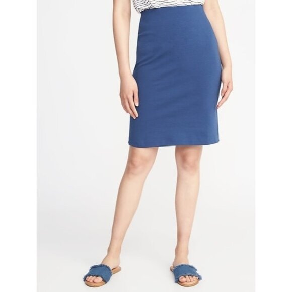 Old Navy Ponte-Knit Pencil Skirt in Pacific Blue - Picture 2 of 10